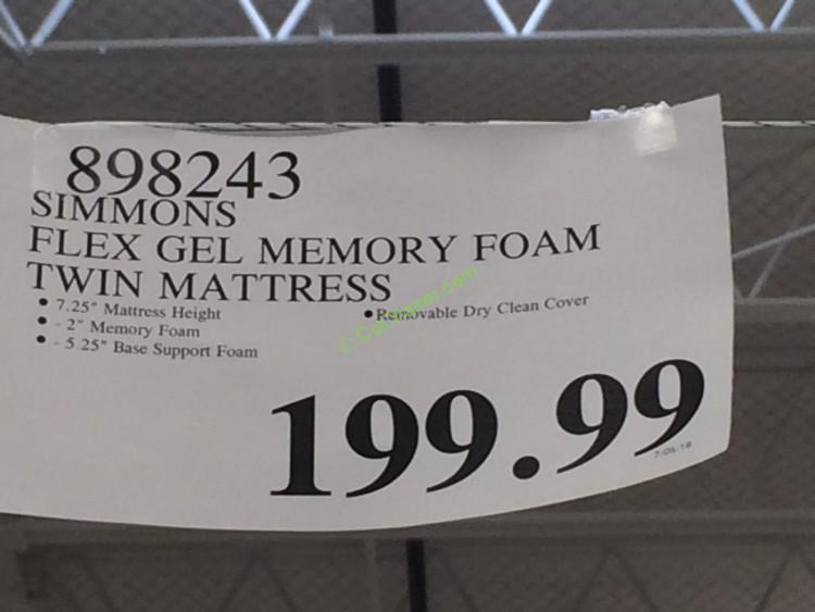 simmons flex gel memory foam mattress costco
