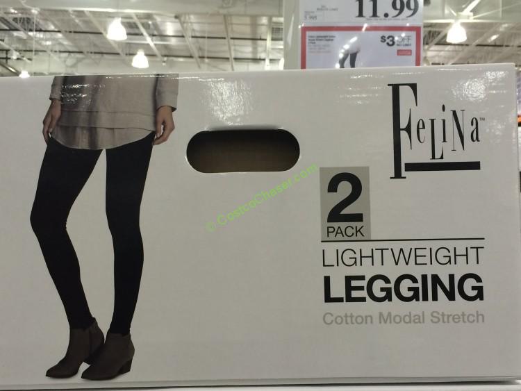 NEW!!! Felina Ladies' Wide Waistband Light Weight Legging 2-Pack (Grey &  Large)