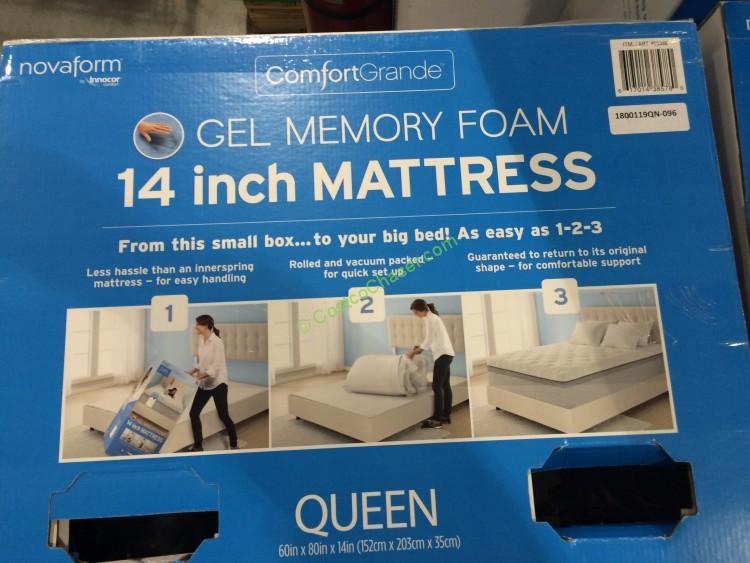 novaform deluxe comfort memory foam queen mattress costco