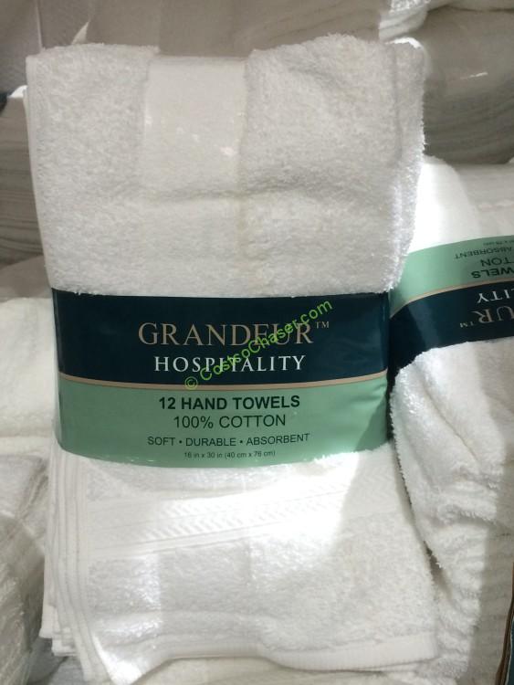 COSTCO - GRANDEUR Ribbed Hand Towel & Wash Cloth Set (2pcs 40 X 76 CM +  2pcs 33 X 33 CM) - Light Grey - meihao