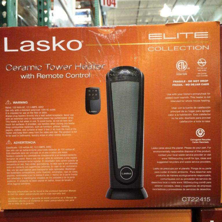 Lasko Ceramic Tower Heater Model CT22415 CostcoChaser   Costco 1048058 Lasko 3D Motion Heater Back 768x768 