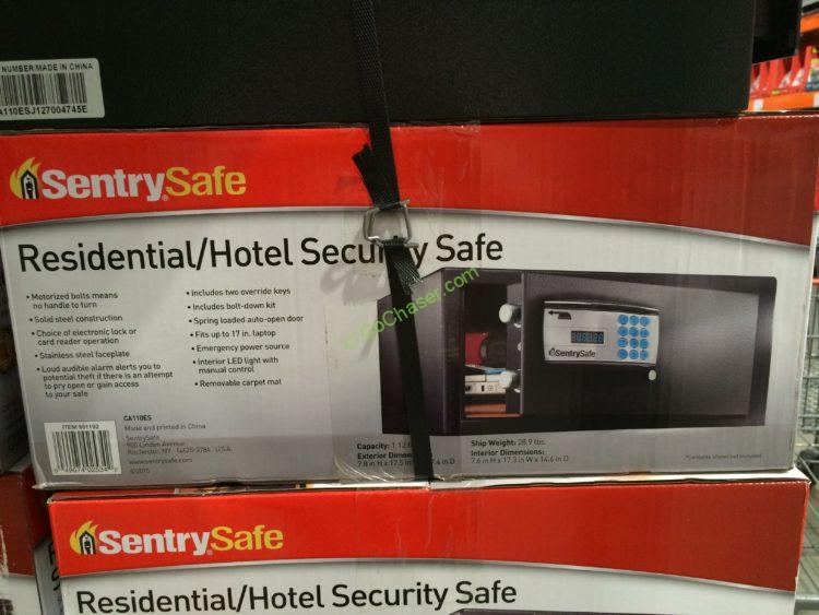 Costco991192SentryResidentialHotelSafewithElectronicLockspec1