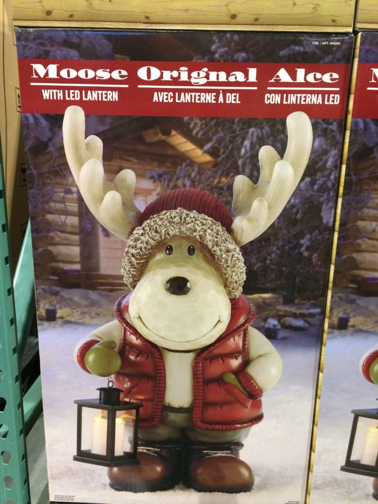 Standing Moose with LED Lantern CostcoChaser