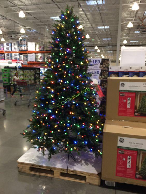 GE 7.5 FT Pre-Lit LED Easy Light Technology Dual Color Christmas Tree ...