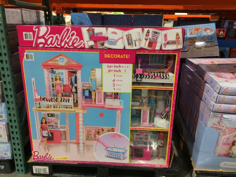 Barbie House & Pool Giftset with 3 Barbie Dolls CostcoChaser