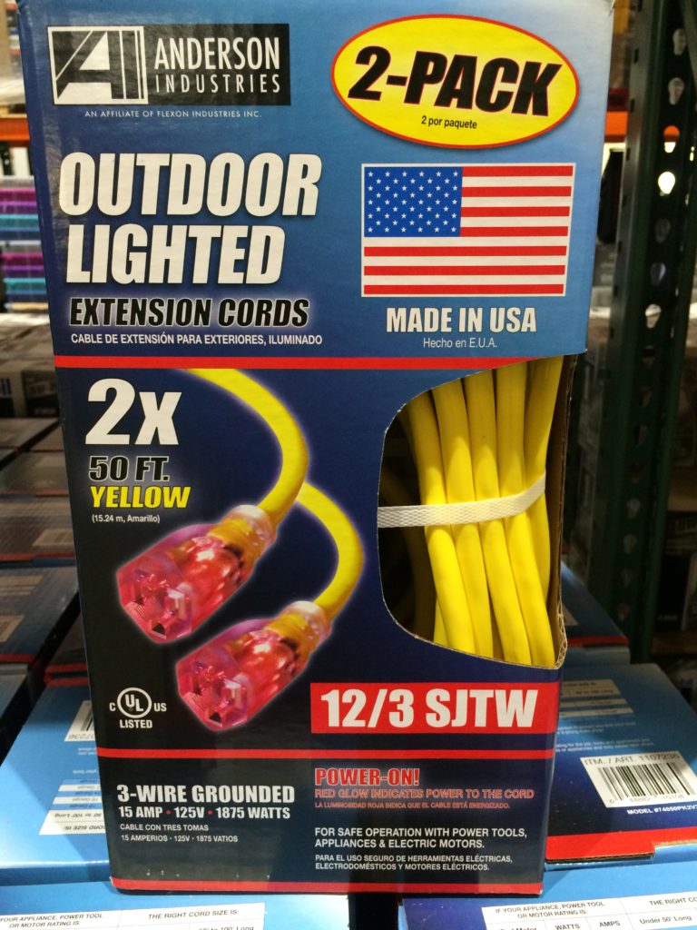 Anderson Industries 50FT Outdoor Extension Cords 2 PK, Model74050PK2V2