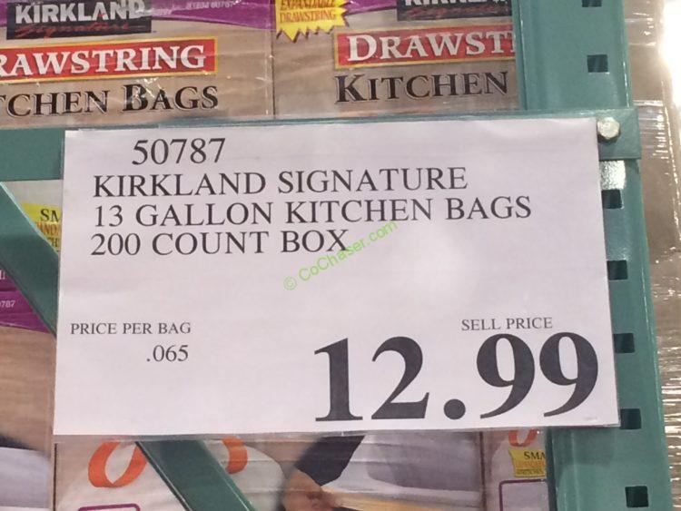 Kirkland Signature Drawstring Kitchen Trash Bags - 13 Gallon - 200 Count, 1  - Harris Teeter