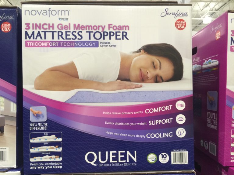 novaform comfortluxe gel memory foam mattress topper queen
