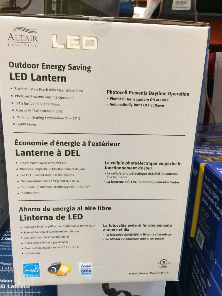 Costco 709775 Altair Outdoor Saving Le Lantern Inf Costcochaser