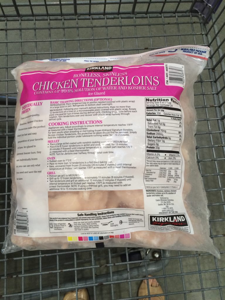 Costco Kirkland Signature Chicken Tenderloins Bag Costcochaser