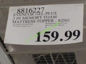 Costco-8816227-EVENCOR-GEL-Plus-3 N-Memory-Foam-Mattress-Topper-tag