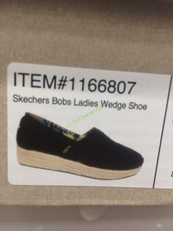 skechers bobs ladies canvas wedge shoe