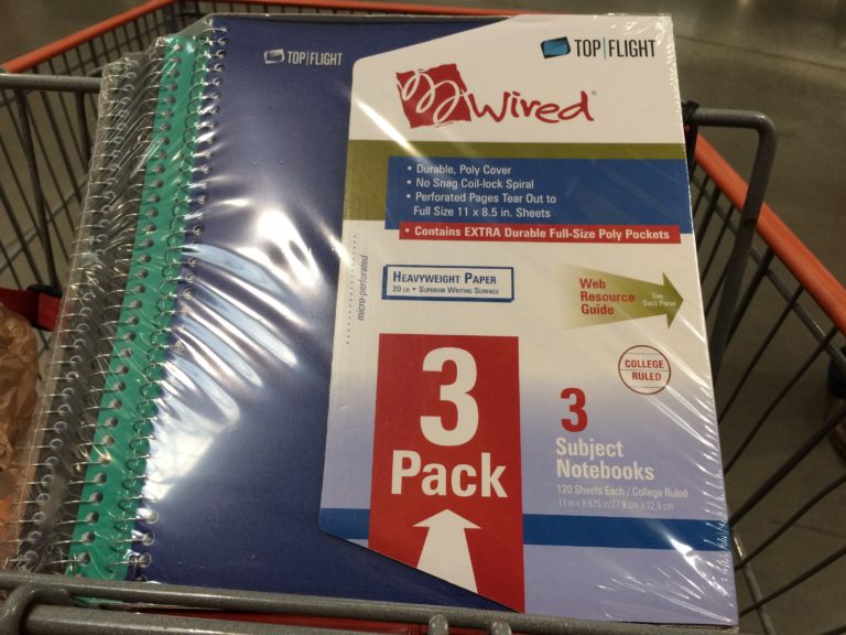 top flight 3 subject notebook costco