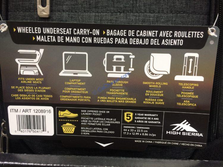 high sierra underseat tote costco