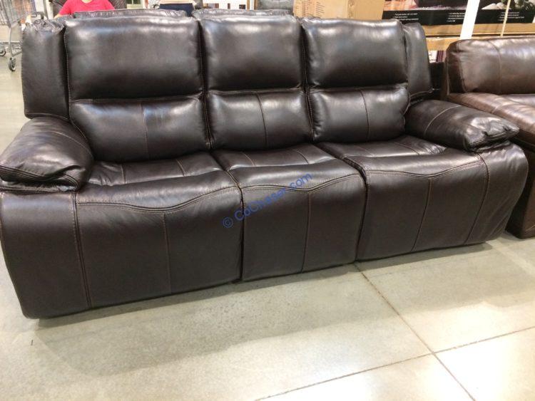 costco top grain leather reclining sofa
