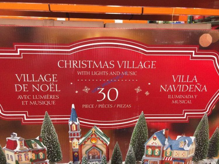 30PC Christmas Village with Lights and Music CostcoChaser