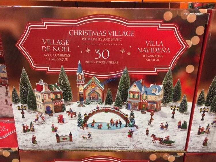 30PC Christmas Village with Lights and Music CostcoChaser