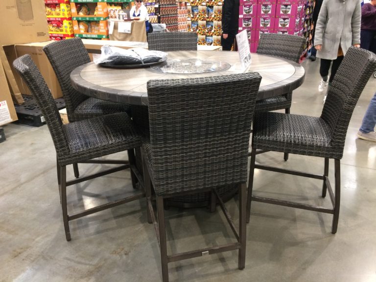 AGIO 7PC High Dining Set with Fire Table – CostcoChaser