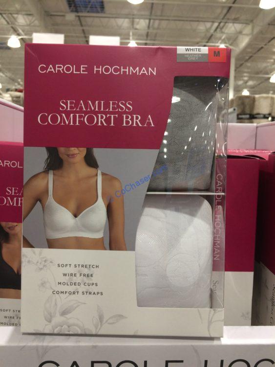 Carole Hochman 2 Packs Womens Seamless Comfort Softhandfeel Soft stretch  BRA S/Heather Gray/White 