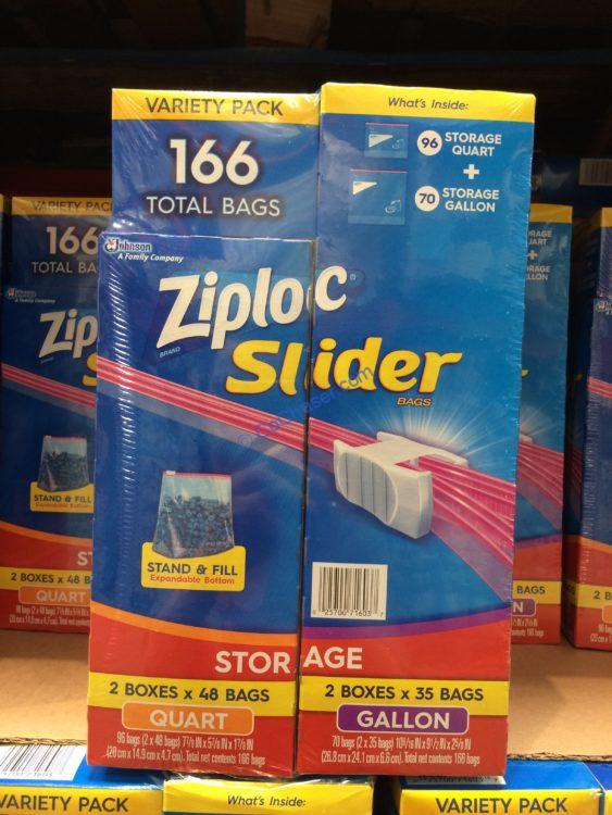 Ziploc Slider Storage Bag, Variety Pack, 166-count