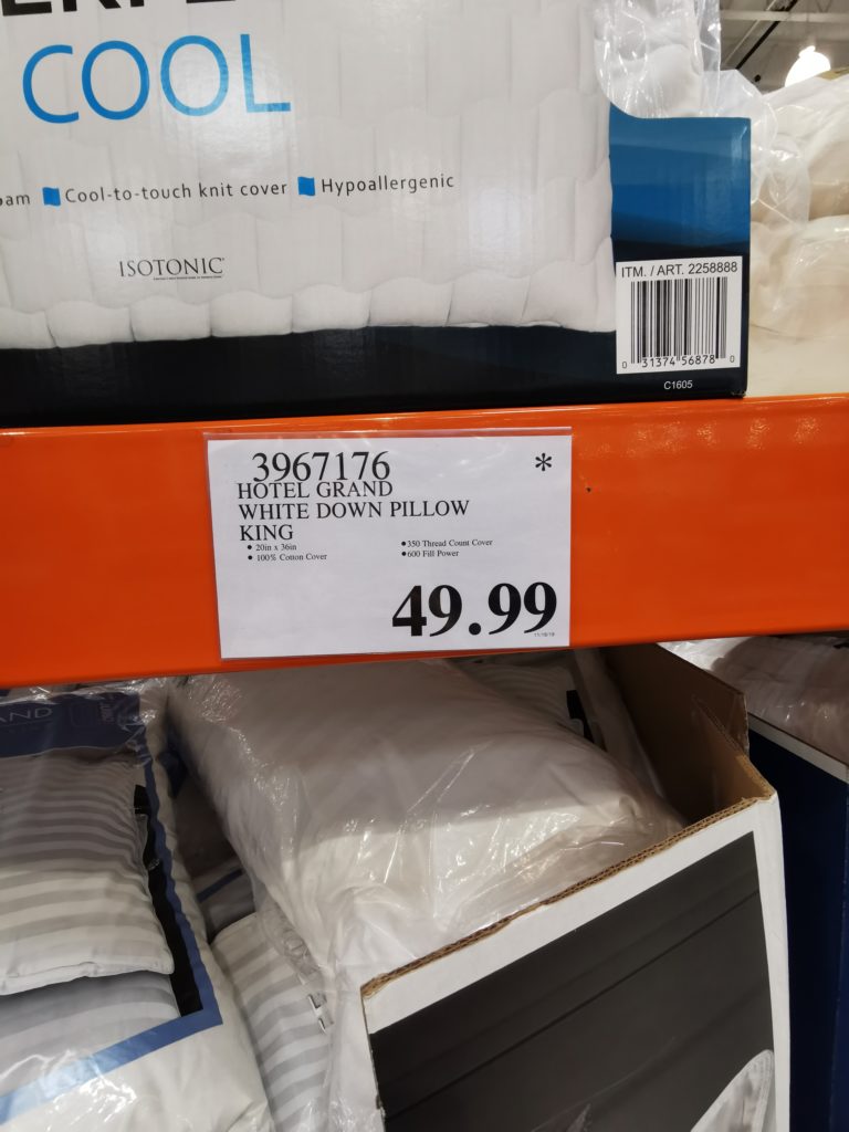 Costco39671763967146HotelGrandWhiteDownPillowtag1 CostcoChaser