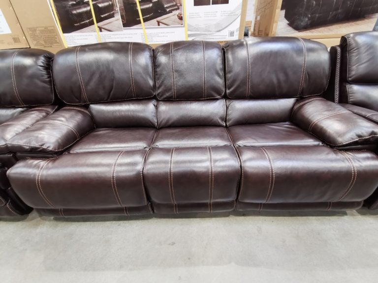 leather power reclining sofa with power headrest costco