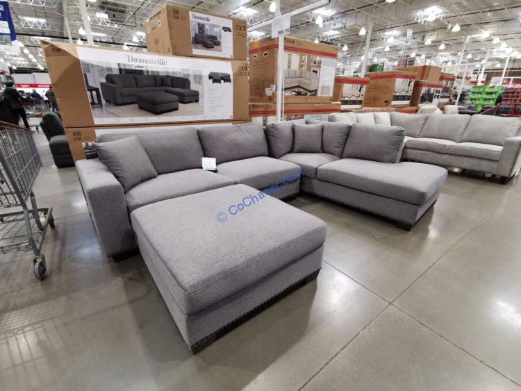 Costco 1355974 Thomasville Artesia 3 Piece Fabric Sectional With Ottoman 