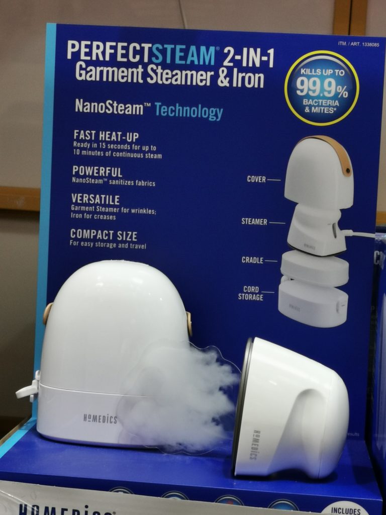 HoMedics Mini Garment Steamer and Iron, Model PS81WT CostcoChaser