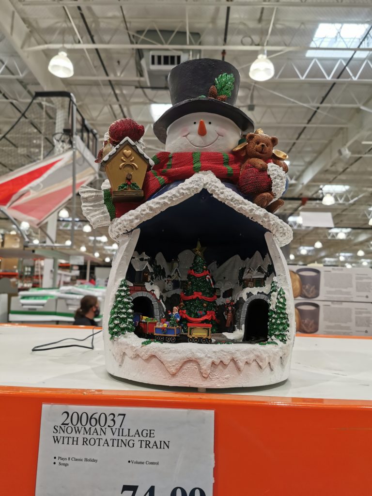 Snowman Village with Rotating Train – CostcoChaser