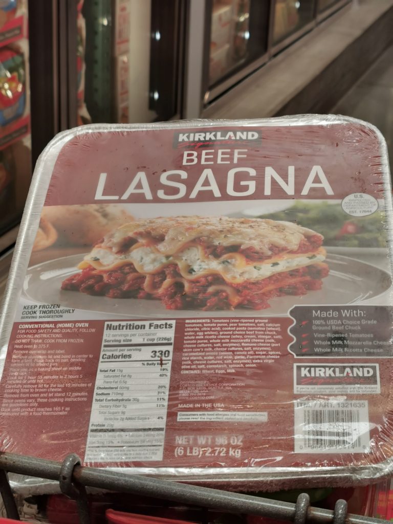 Kirkland Signature Beef Lasagna, 6 Lbs Tray – CostcoChaser