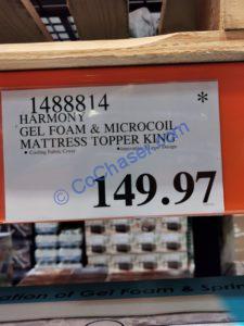 Costco-1488814-1488813-Harmony-3-layer-Gel-Foam-Microcoil-Cooling-Mattress-Topper-tag