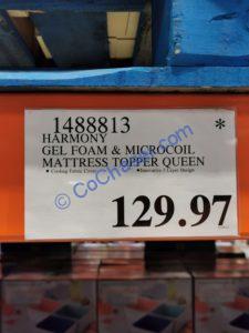 Costco-1488814-1488813-Harmony-3-layer-Gel-Foam-Microcoil-Cooling-Mattress-Topper-tag1