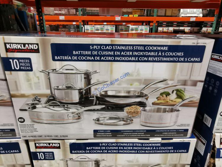 Kirkland 10pc 5-Ply Clad Stainless Steel Cookware Set - NW Asset Services