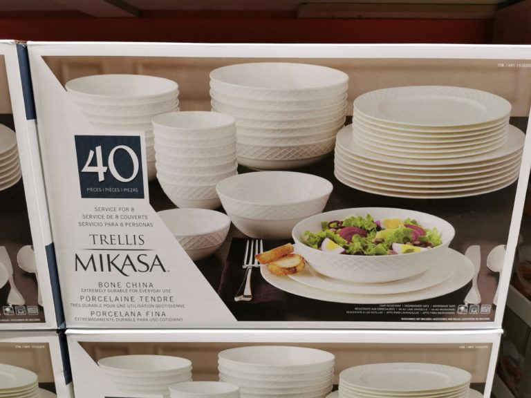 Costco 1516209 Mikasa Trellis Bone China 40 Piece Dinnerware Set   Costco 1516209 Mikasa Trellis Bone China 40 Piece Dinnerware Set 768x576 