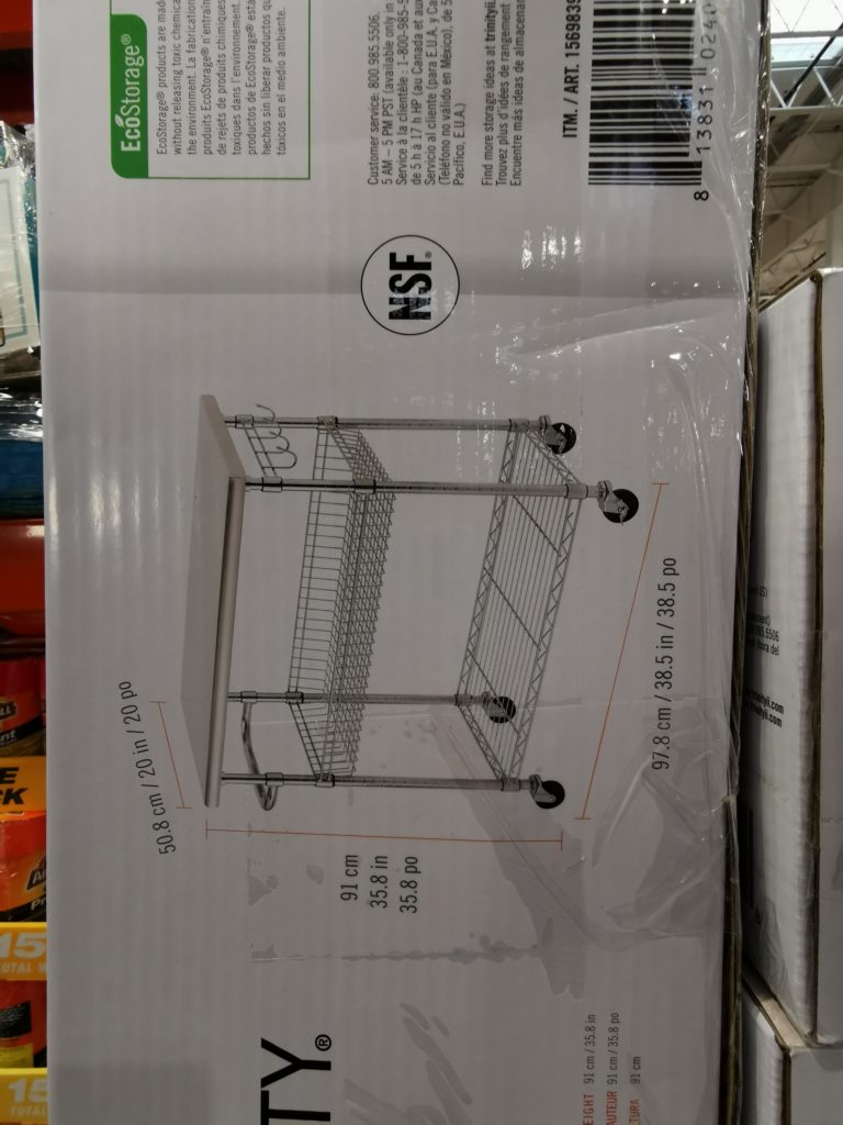 Costco1569839TRINITYEcoStorageStainlessSteelKitchenCartsize