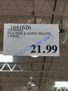 Costco-1641626-Simmons-Feather-Down-Pillow-tag