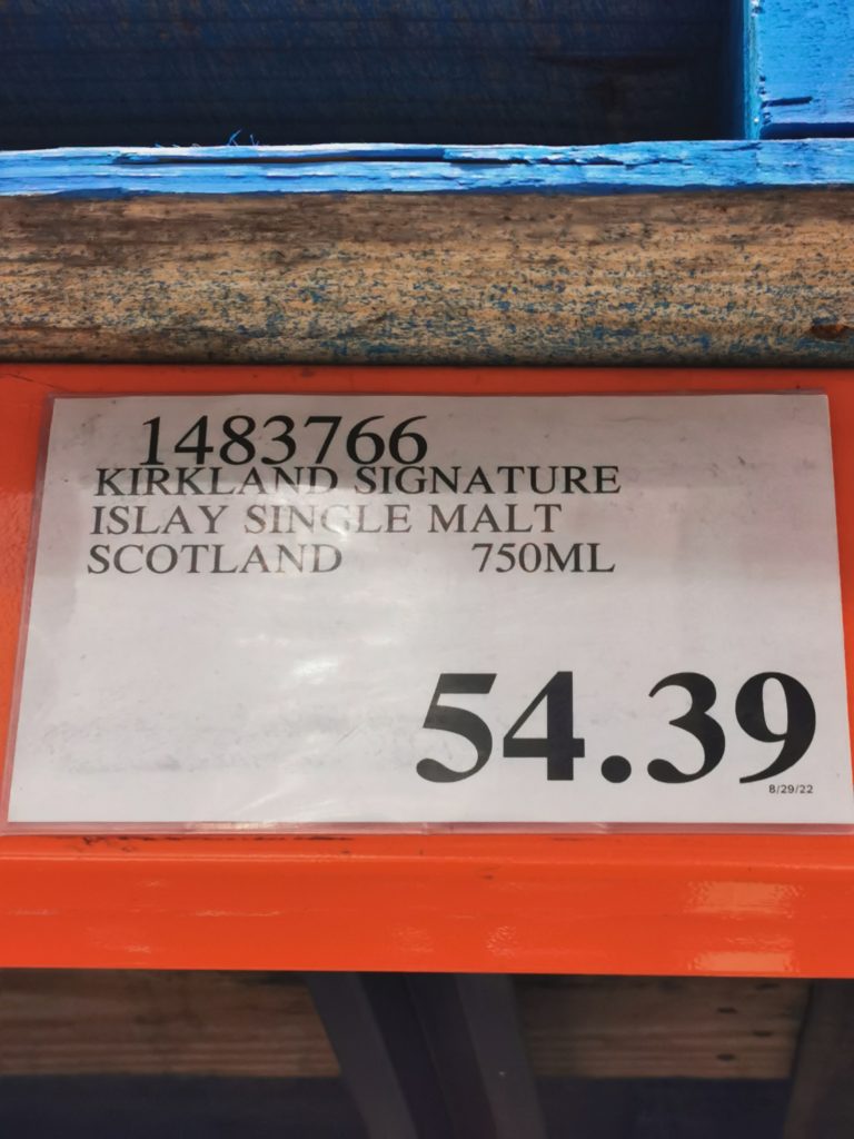 Costco Kirkland Signature Islay Single Malt Scotland Whisky Tag