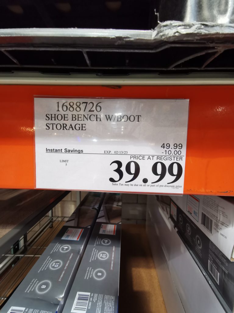 Costco1688726TrinityShoeBenchwithStoragetag CostcoChaser