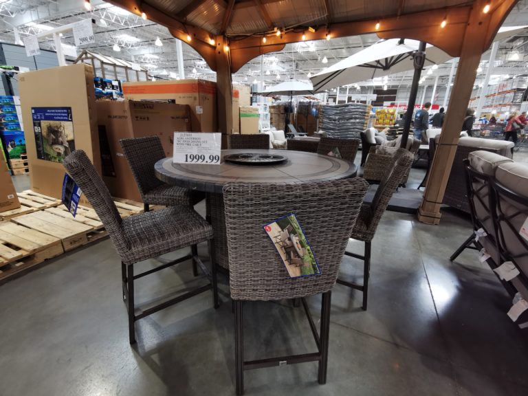 Agio Anderson 7piece High Dining Set with Fire Table CostcoChaser