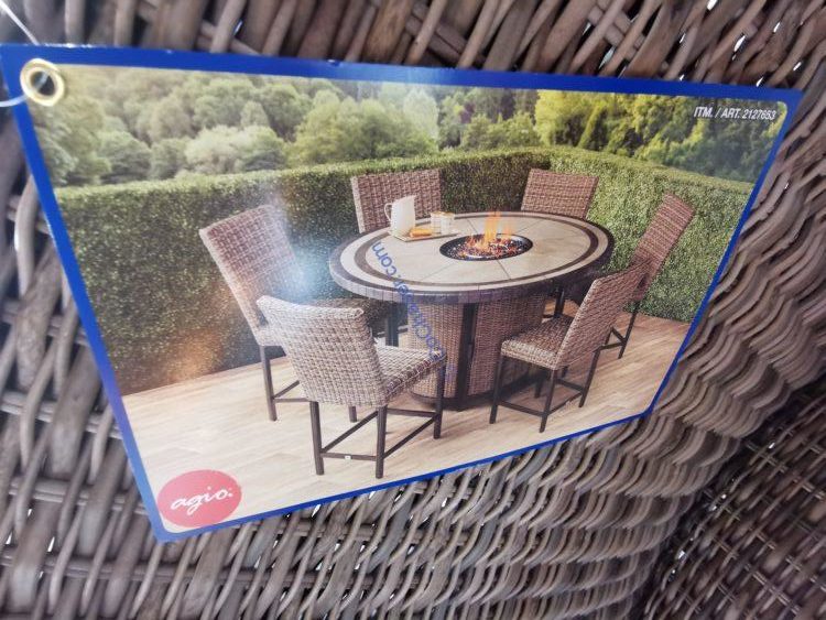 Agio Anderson 7piece High Dining Set with Fire Table CostcoChaser