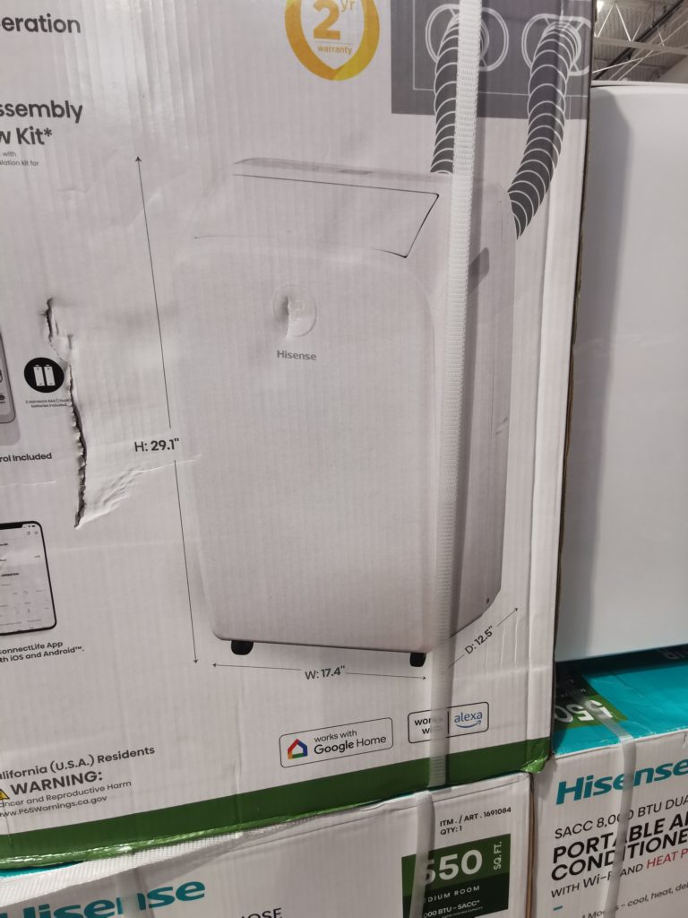 Costco1691084HisenseSmartSACC8000BTUDualHosePortableAir