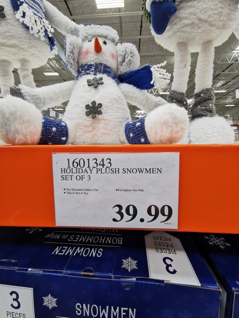 Costco1601343HolidayPlushSnowmenSettag CostcoChaser