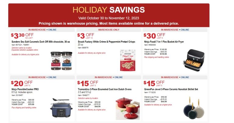 Costco Pre Holiday Savings: October 30 – November 12, 2023 – CostcoChaser